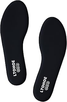 LTOHOE Memory Foam Insoles for Women, Replacement Shoe Inserts for Running Shoes, Hiking Shoes, Sneaker, Cushion Shoe Insoles Shock Absorbing for Foot Pain Relief, Comfort Inner Soles 8mm Black US 5.5
