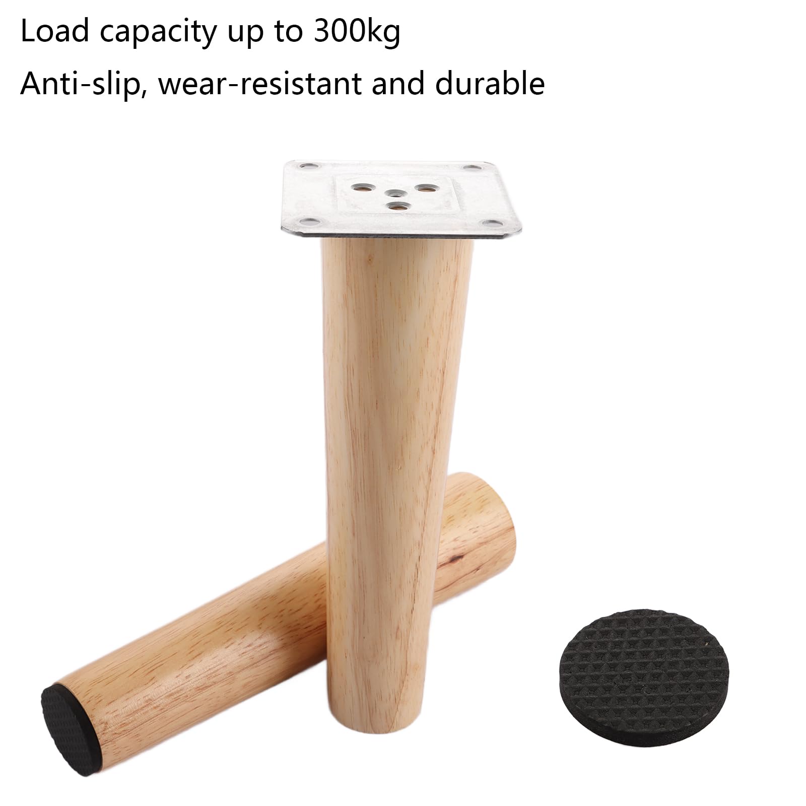 JMIATRY 4 stuks houten tafelpoten, 20 cm, meubelpoten van hout, schuin, kastpoten, meubelpoten met montageplaten en schroeven voor bank, kasten, bed, stoelen, tafels