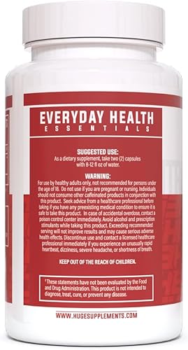 Miniatura 3 de Huge Supplements 100% puro extracto de bergamota cítrica 101 cápsulas  1000 mg por porción  Apoya la digestión, el manejo del estrés y la salud