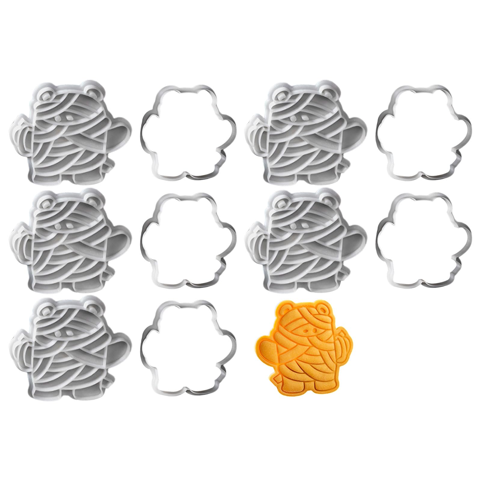 Tsophreniq 5 Set Cookie Biscuit Molding Pastrys Decorating Molds Halloween Bear Shape Biscuit Baking Tool for Halloween Cookie Molds