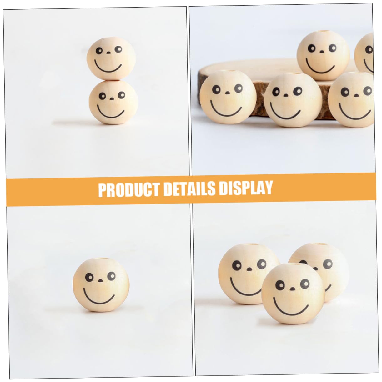 STOBOK 250stücke Smile Face Holzperlen Diy Bastelperlen Für Schmuck Armbänder Und Dekoration Große Für Kreative Projekte Handgefertigte Und Familienaktivitäten