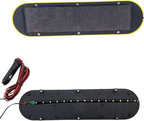 Miniatura 9 de Cinta LED roja de carcasa blanca 12V Coche Taxi Cabina Señal de techo Lámpara de luz magnética con cables de alimentación de encendedor de