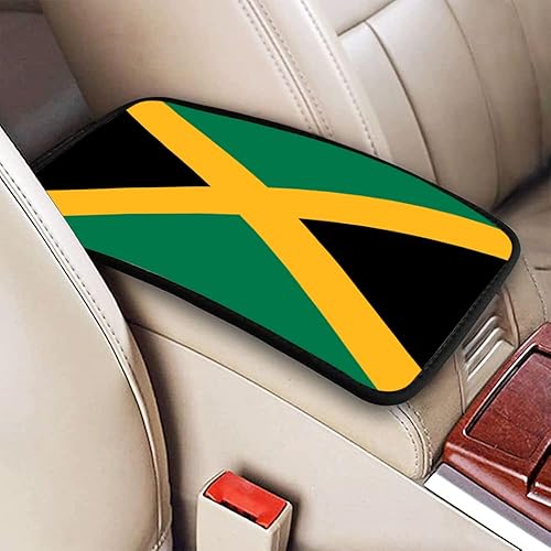 Miniatura 2 de Funda protectora para reposabrazos de automóvil, diseño de bandera de Jamaica, diseño de bandera de Jamaica, ajuste universal, accesorios de