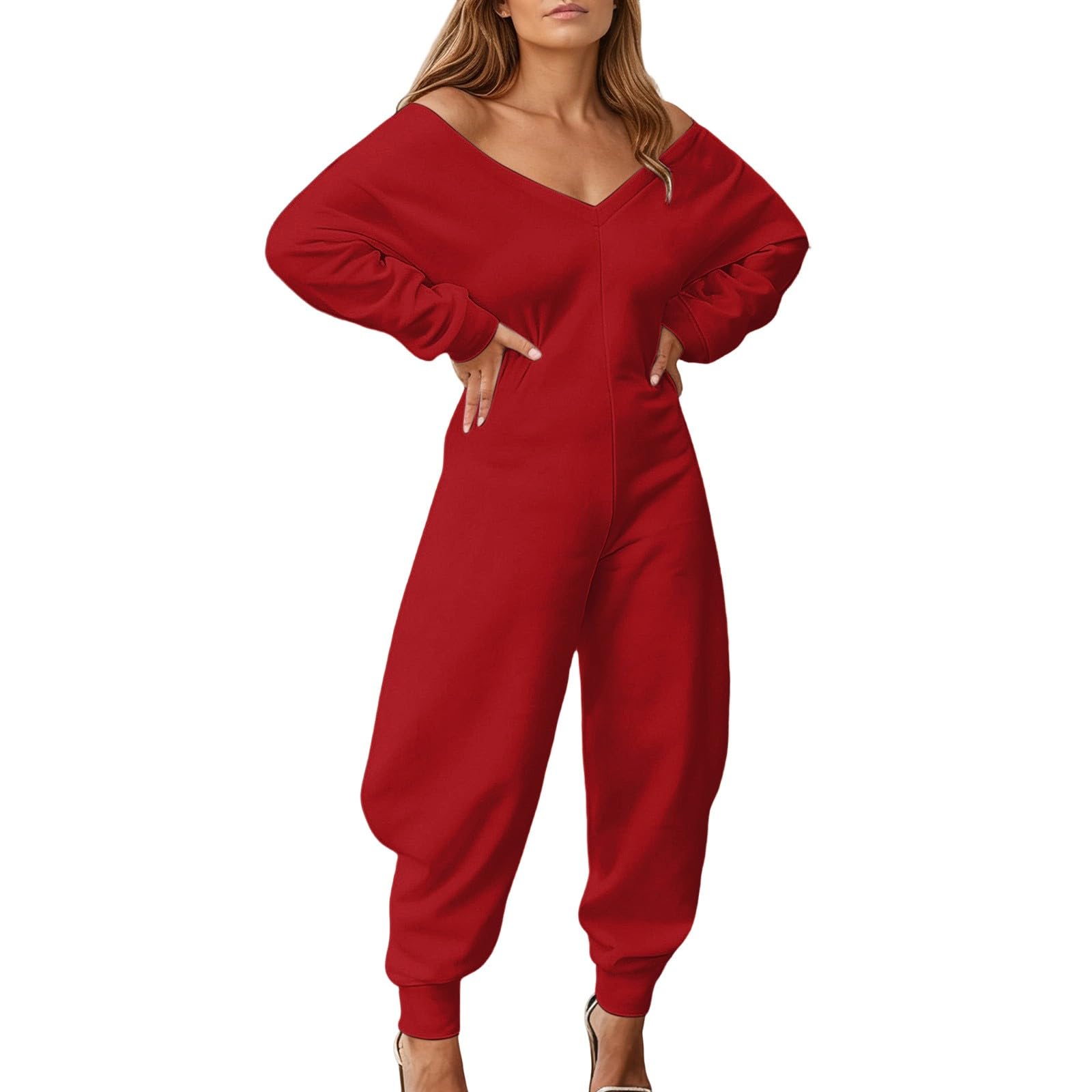 Generisch Mono de mujer elegante e informal de manga larga de color liso – Chándal deportivo para cualquier moda de calle cómoda