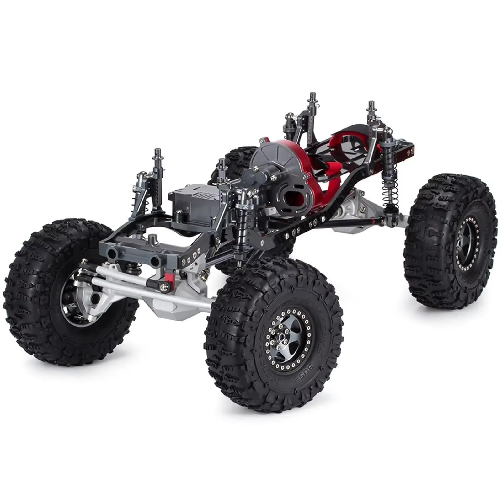 RC Marco Chasis Para SCX10 1/10 1:10 Kit Chasis Metálico Con Eje Pórtico Riel Carbono Ruedas 1.9 Pulgadas Repuesto Camión Todoterreno RC Crawler