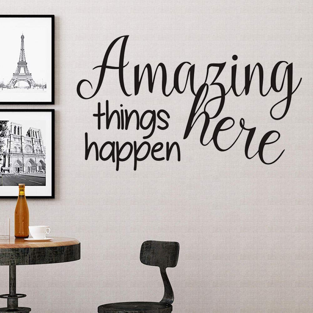 Wall Stickers, Amazing Things Happen Here Letter Wall Stickers Removable Art Mural Wall Decals Home Decoration Wallpaper 52X75Cm