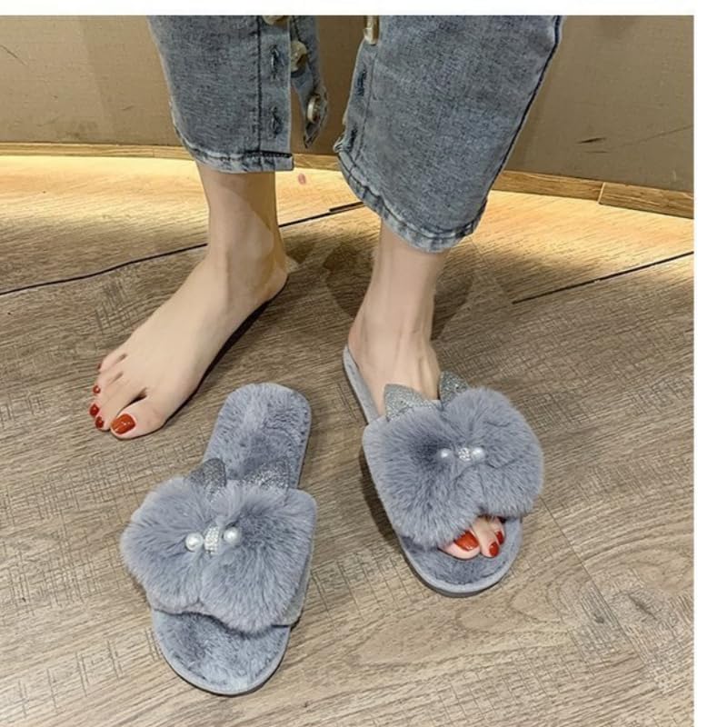 Women's Winter Slippers - Autumn/Winter Home Cotton Slippers, Soft Artificial Fur Lining, Warm & Comfortable Indoor Footwear2