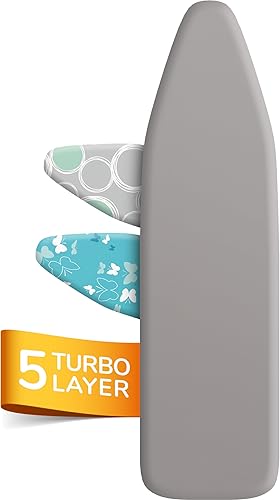 smart&gentle Funda para tabla de planchar súper gruesa de 5 capas con relleno, reflejo de vapor de alta velocidad 50% más rápido, diseñada en