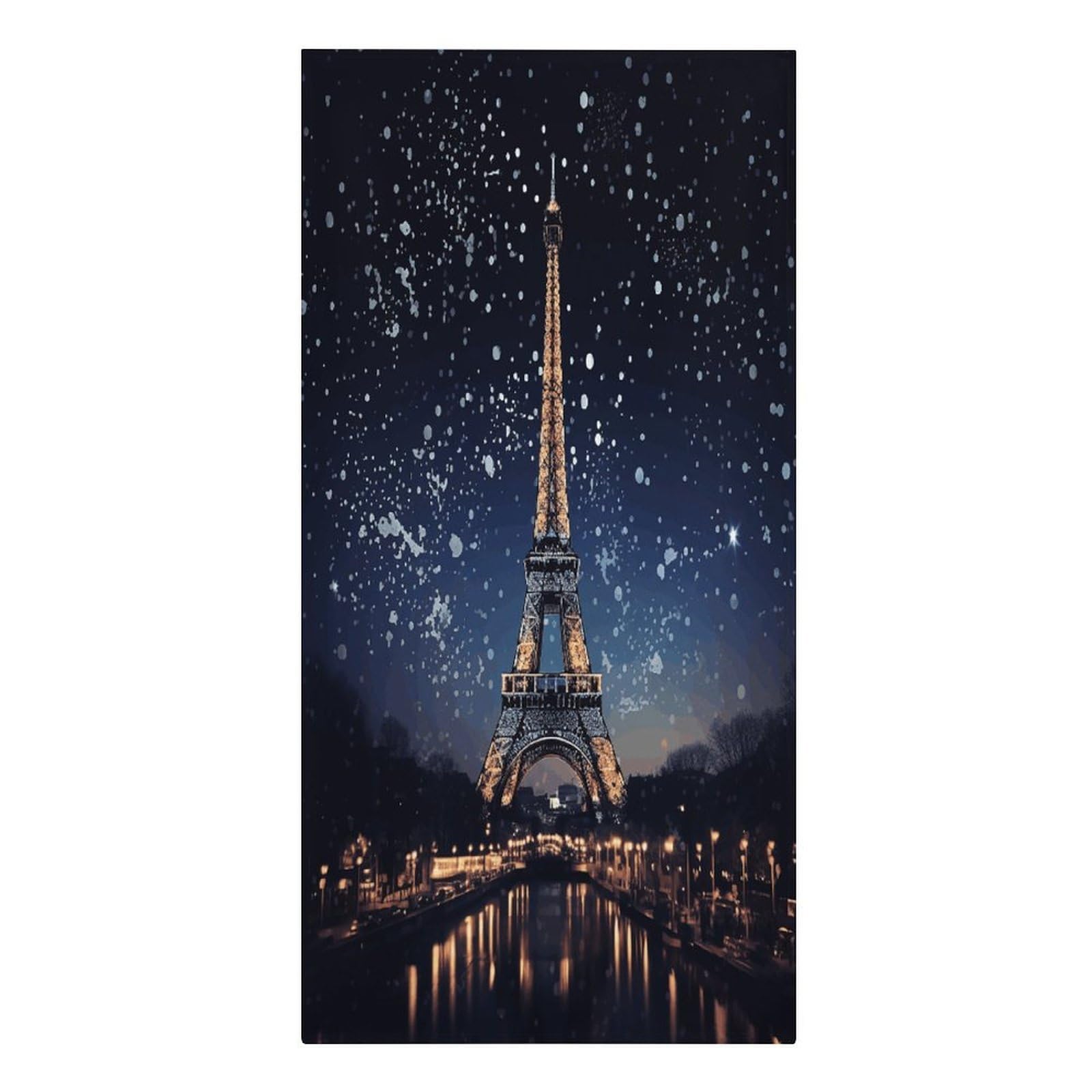 VstaDank Night Paris Eiffel Tower Beach Towels 30"x61" Microfiber Super Absorbent Large Bath Towels Cozy Soft Swim Travel Towel Quick Dry Thin Pool Towel Beach Accessories for Outdoor Adult