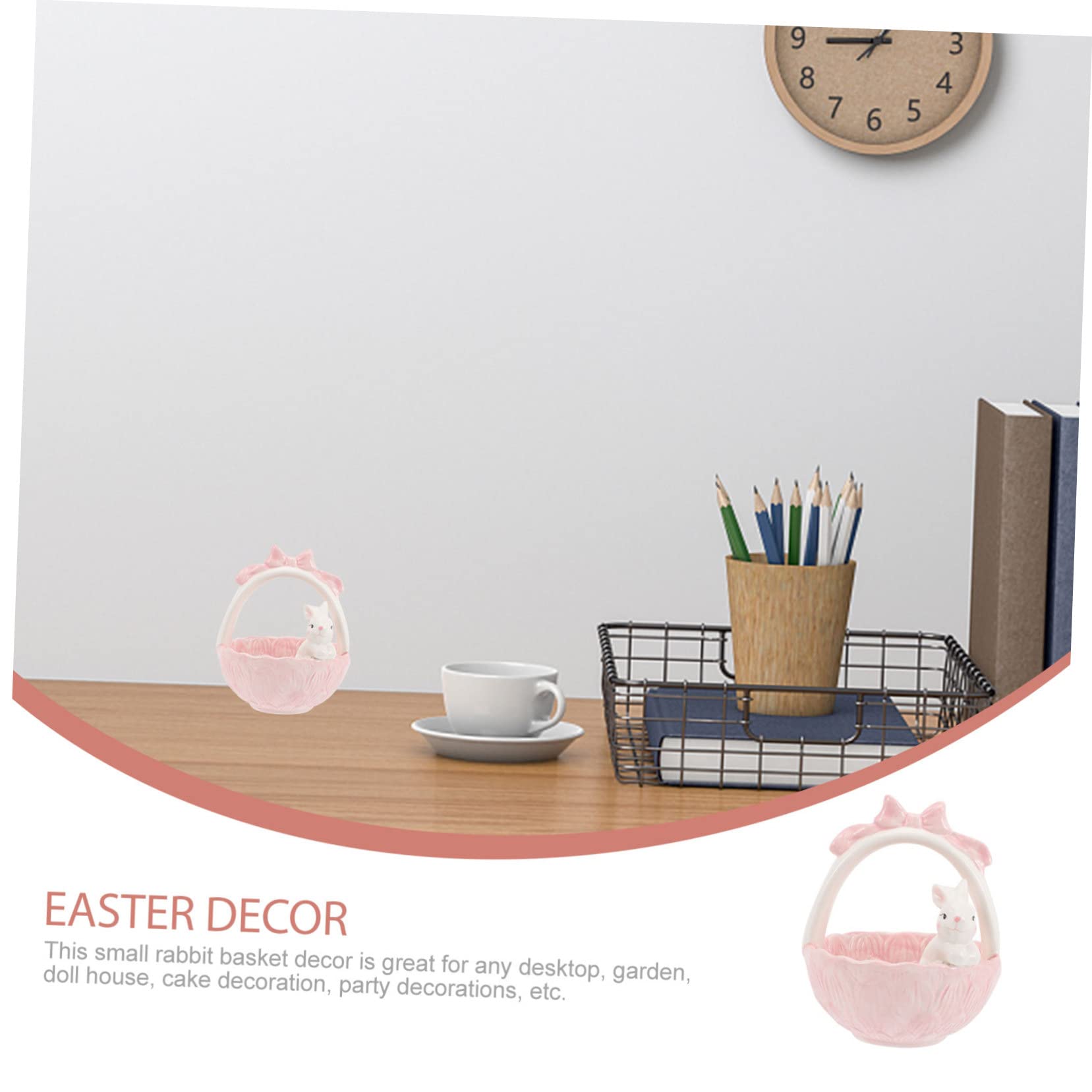Cabilock 2 Pz cesto di Pasqua bonbon ciotola di caramelle coniglietto bidone easter bunny easter basket piccole statue di conigli da scrivania decorazione della statua di coniglio ceramica