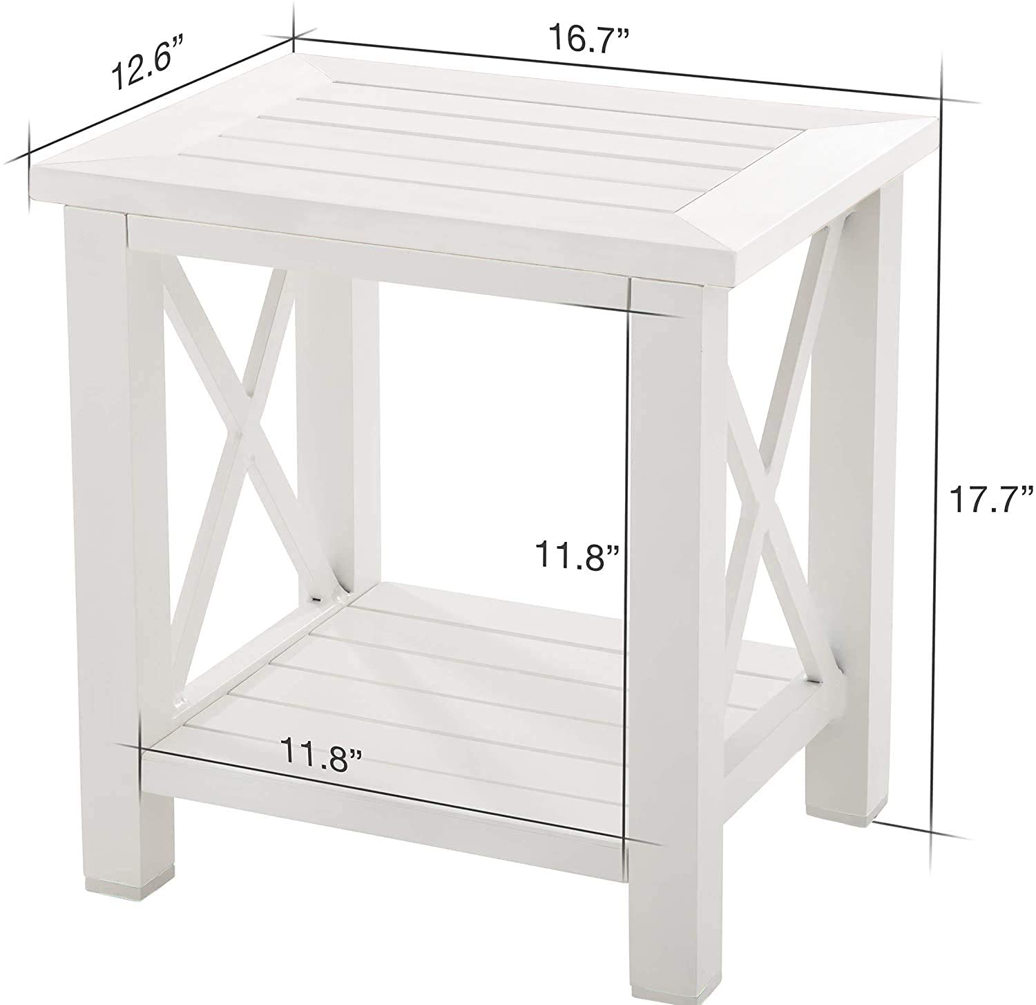 Shower Bench Waterproof Bathroom Stool with Storage Shelf Wood