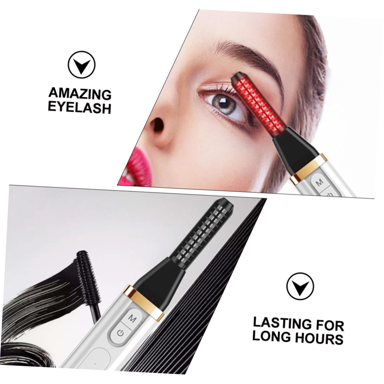 Ipetboom Heat Eyelash Curler Rechargeable Lash Curler Wand Quick Heat Pain- Design for Women