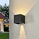 12W Dimmable Wandleuchte Innen Wandlampe Wasserdicht Mit Einstellbar Abstrahlwinkel IP65 LED Wandbeleuchtung Aussen & Innen Warmweiß -Schwarz
