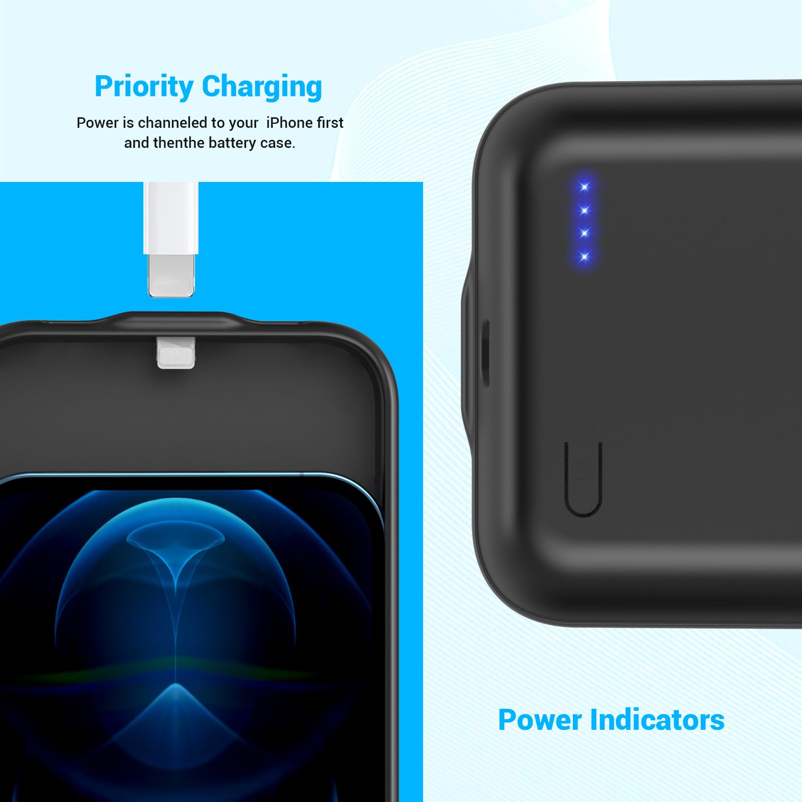 ZIPONAS Battery Case For iPhone 12, 12 Pro