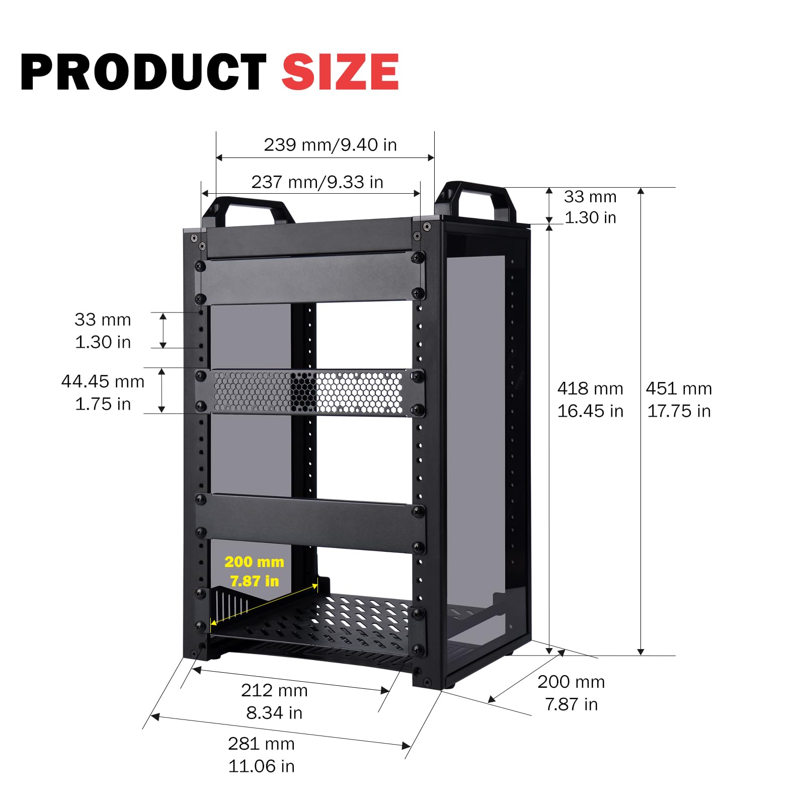GeeekPi 8U Server Cabinet, 10 Pulgadas Server Rack for Network, Servers, Audio, and Video Equipment, DeskPi RackMate T1 Rackmount (Black)