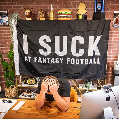 Image of TrophySmack I Suck At Fantasy Football Flag, Embarassing Loser Award - 6ft (Black)