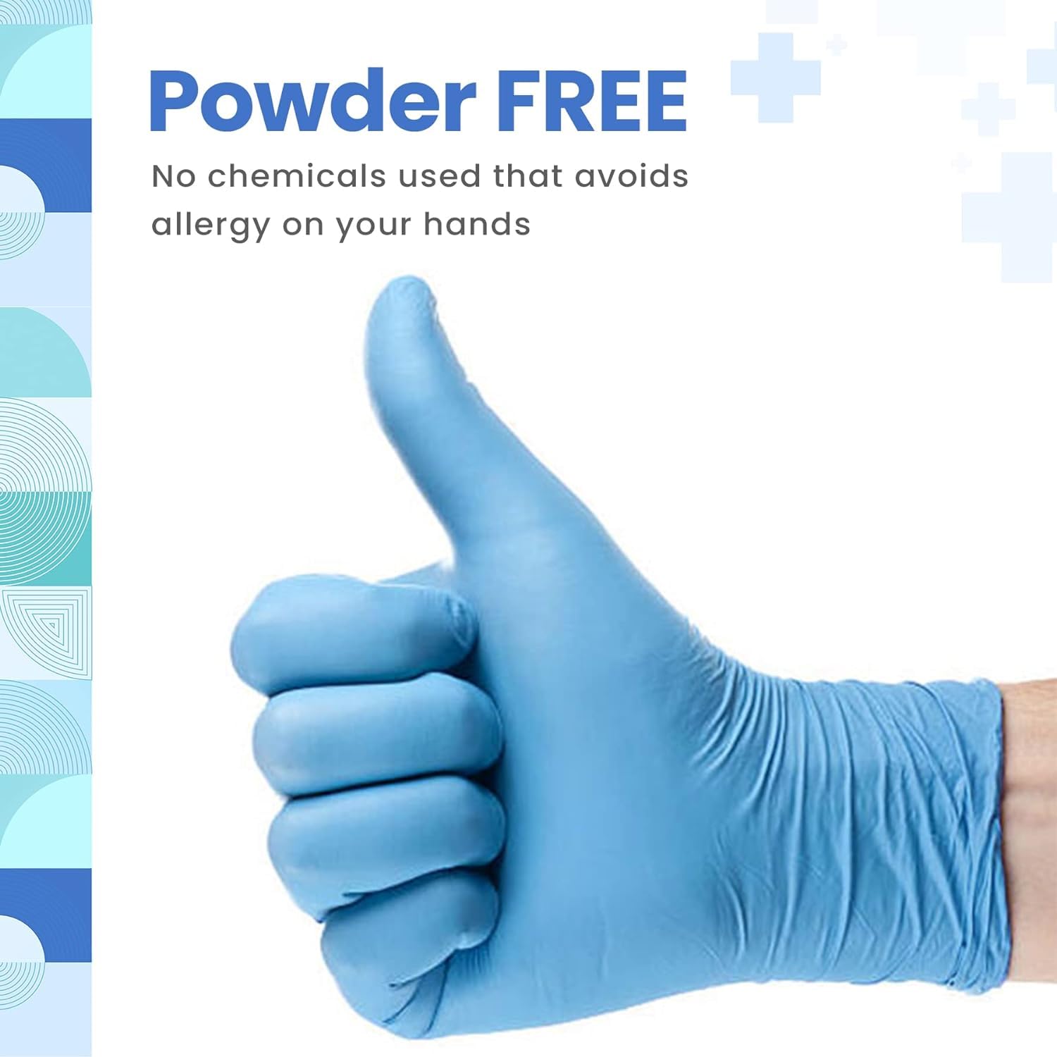 CUFF- SHIELD nitrile gloves, food grade (blue, medium, 100 pcs, powder free) for multipurpose use 2