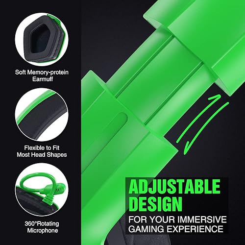 Miniatura 4 de BENGOO G9700 Auriculares para juegos para PS4 PS5 Xbox One PC Controller, cancelación de ruido sobre la oreja Auriculares con micrófono, luz LED