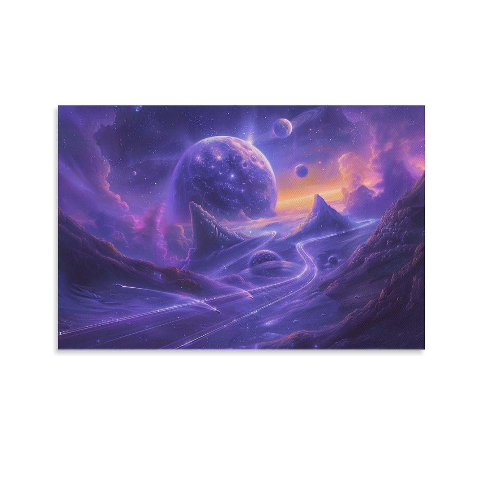 宇宙　絵　額縁あり Amazon.co.jp: 絵画 ファンタジー SF 宇宙の銀河シーンインテリア 絵画