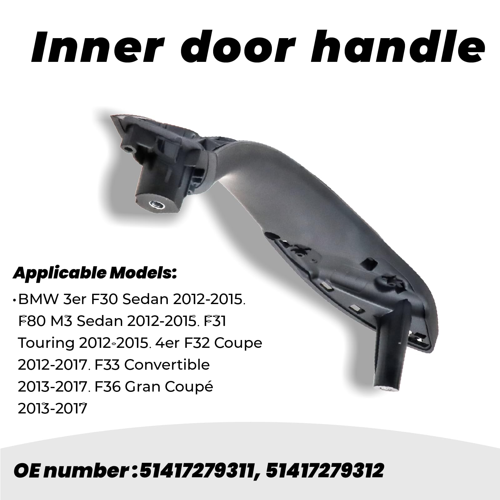 2 Pezzi Maniglia Interna Porta per F30 F31 F34 F80 M3 2012-2018 F32 F33 F36 F82 F83 M4 2014-2017 Sinistra Destra 51417279311 51417279312