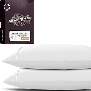 TEXAS LINEN CO. 100% Egyptian Cotton Pillowcases Queen Size Set of 2 - L...