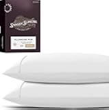 TEXAS LINEN CO. 100% Egyptian Cotton Pillowcases Queen Size Set of 2 - Luxury 2000 Series Standard/Queen Pillow Cases, Soft Cooling, Envelope Closure Hotel Quality Pillowcase (21 x 32, White)