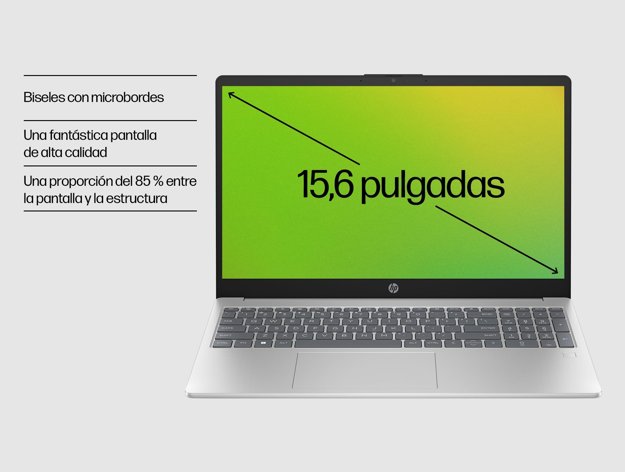 HP Ordenador portátil 15.6" FHD (Intel Core i5-1334U, 16GB RAM, 1TB SSD, Intel Iris Xe Graphics, Sin Sistema Operativo) Plata y Azul - Teclado QWERTY Español