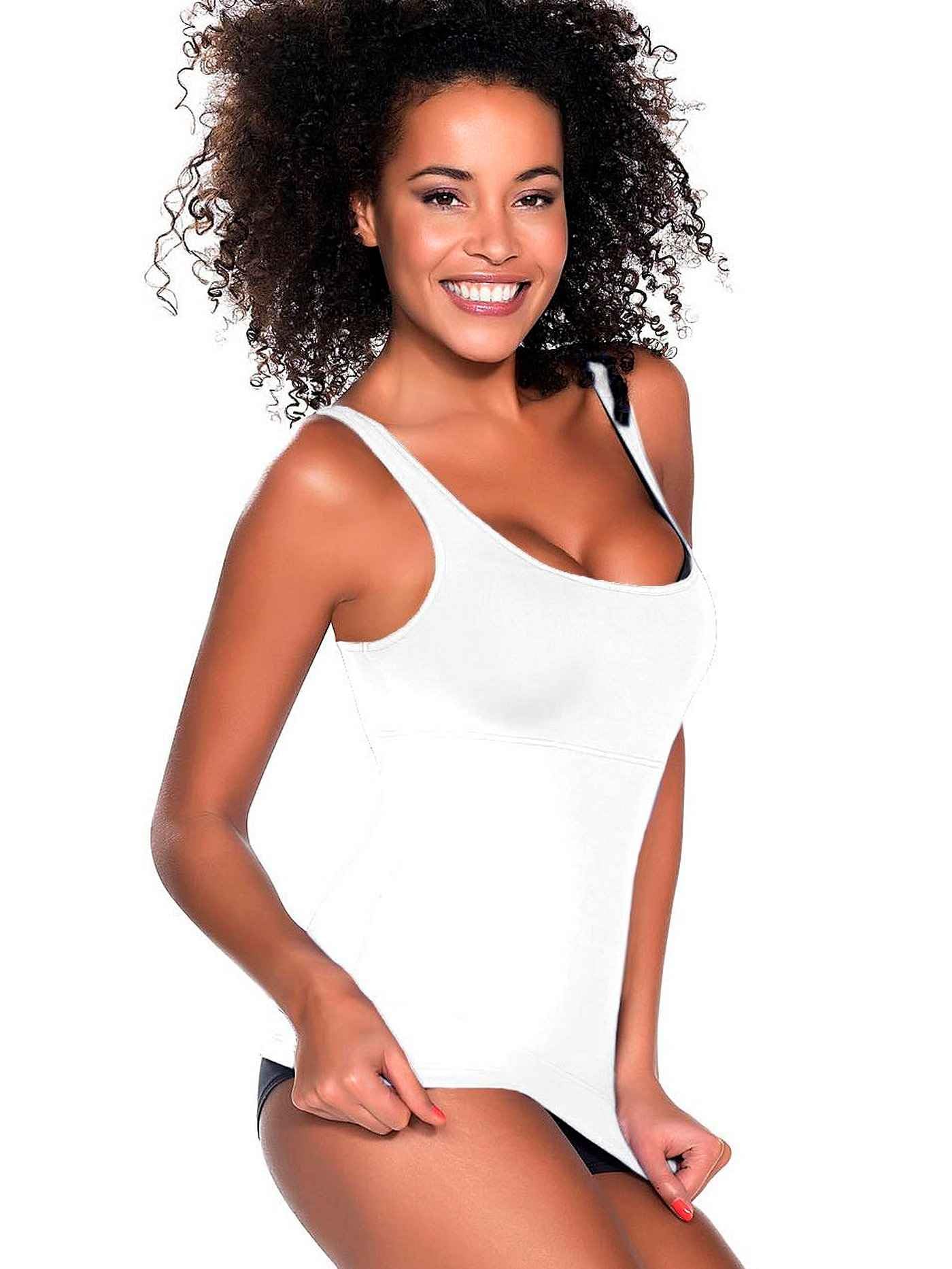 Triumph Damen Trendy Sensation Shaping-Shirt, Träger-Top, S, Weiß