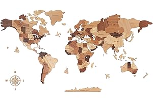 Transcendent Wall Art: 3D Wooden World Map Adorns Your Abode with Global Elegance