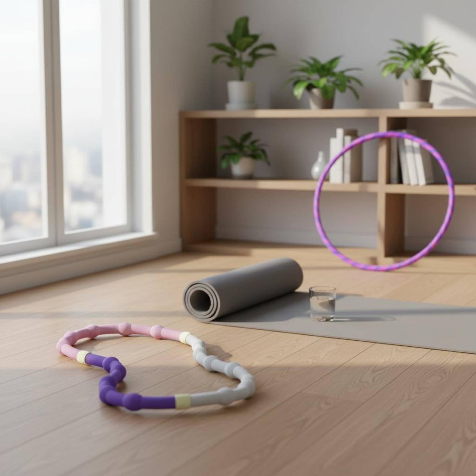 Fitness Hoop Cerchio Fitness Cerchio da Allenamento Hoop Pesato Anello Elastico Design Flessibile per Piega E Stoccaggio, 2 Kg Avanzato, Consigliato Per 45-90 Kg
