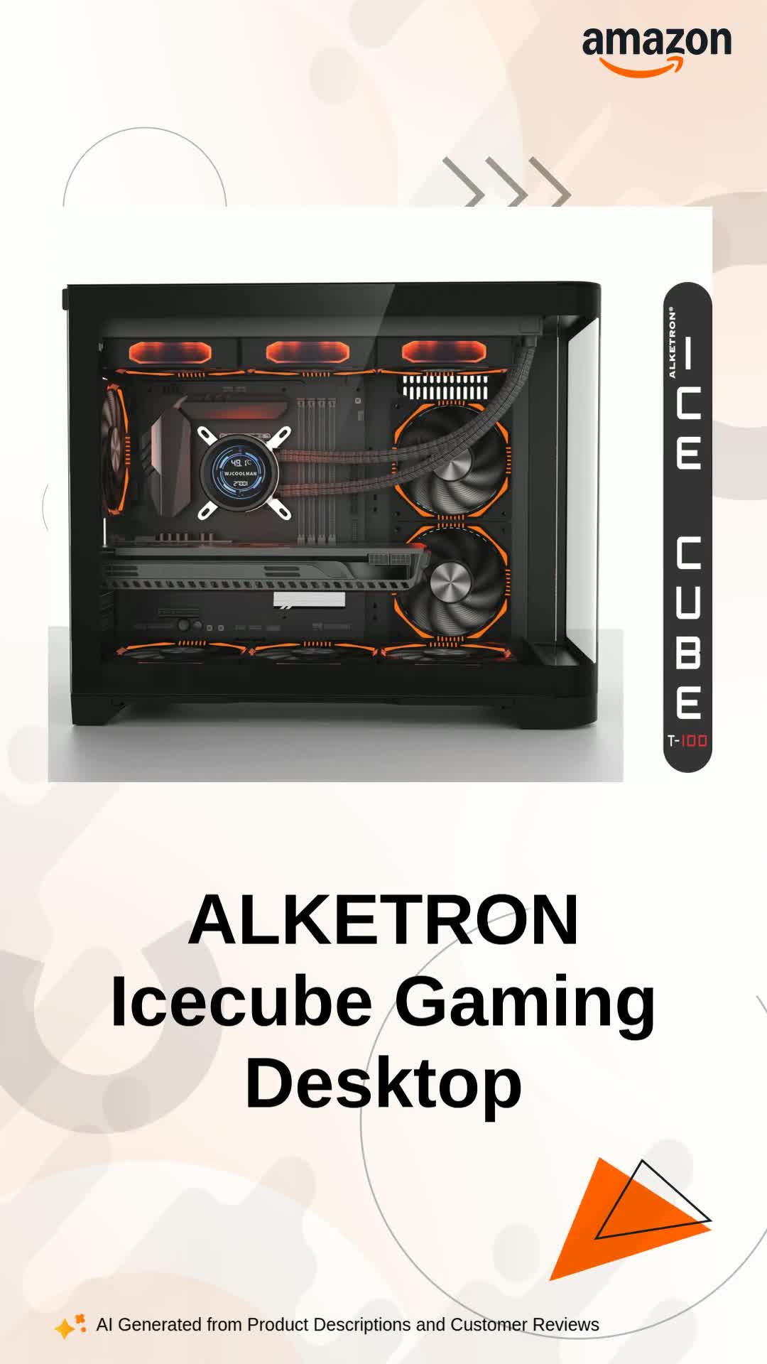 ALKETRON Icecube T100 - Windows 11 Pro Gaming Desktop Pc - i9
