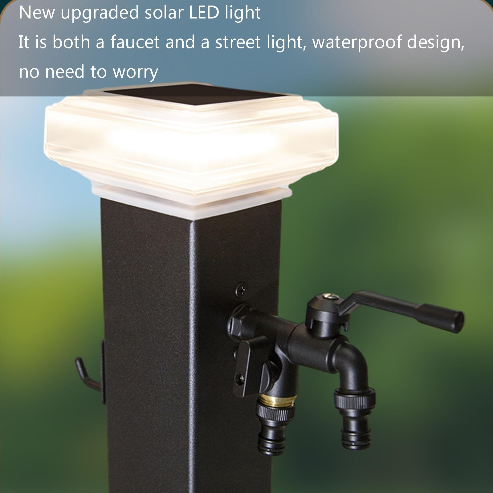 Generico Colonna d'Acqua da Esterno in Acciaio Inox con Rubinetto - Rubinetto Verticale da Giardino, Design antigelo, Finitura Argento Resistente, Ideale per Giardini e terrazze, Altezza 60 cm