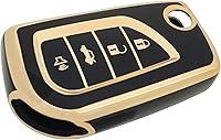 Vista 1 de Funda para llavero Toyota con llavero de TPU suave para llave de automóvil, compatible con Toyota Fortuner Tundra Camry RAV4 Highlander Corolla Negro