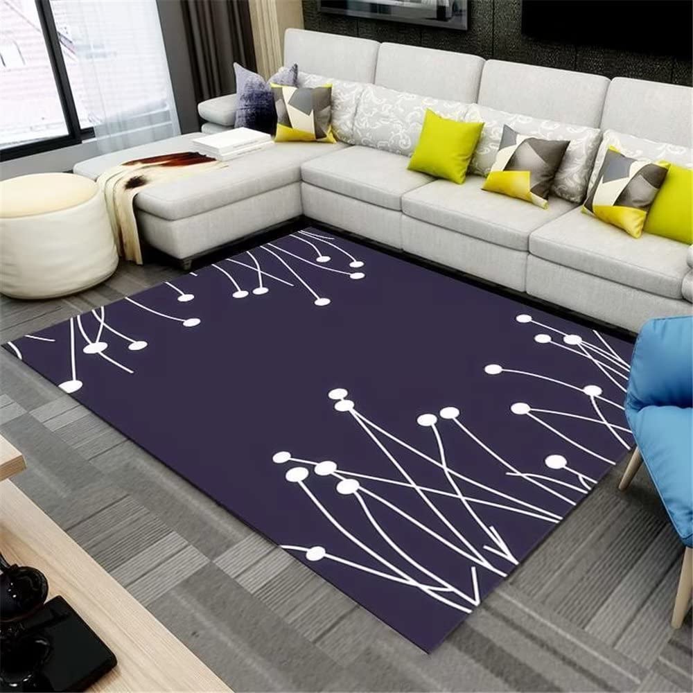 Tapis de bureau sol anti-rayures bleu abstrait pour protéger la pièce