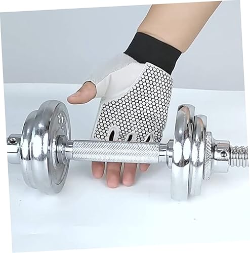 Miniatura 7 de BESPORTBLE 3 pares de guantes de gimnasio transpirables para levantamiento de pesas y ejercicio, diseño de medio dedo para mayor agarre y comodidad