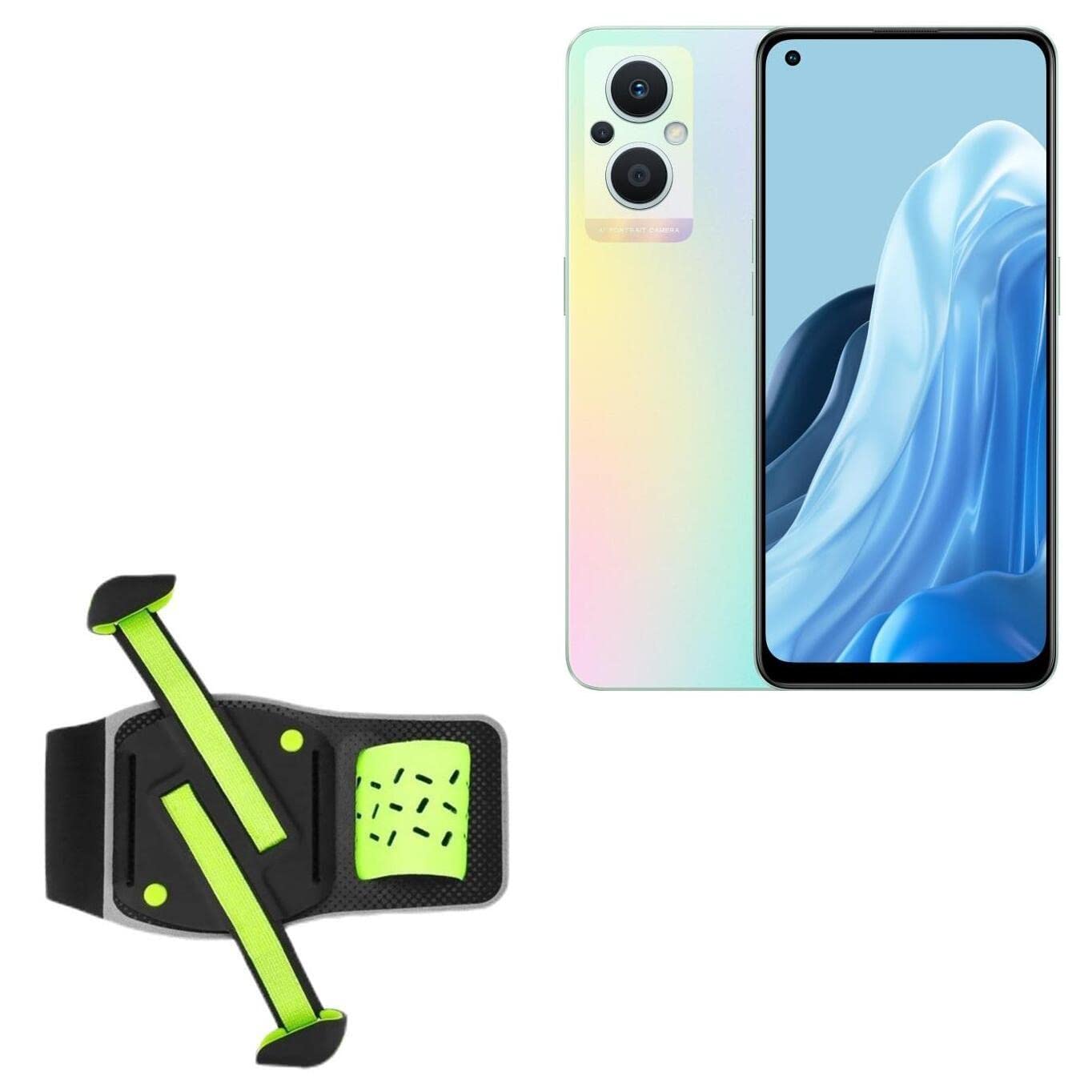 BoxWave Holster Compatible with Oppo Reno 7 Z - FlexSport Armband, Adjustable Armband for Workout and Running - Stark Green