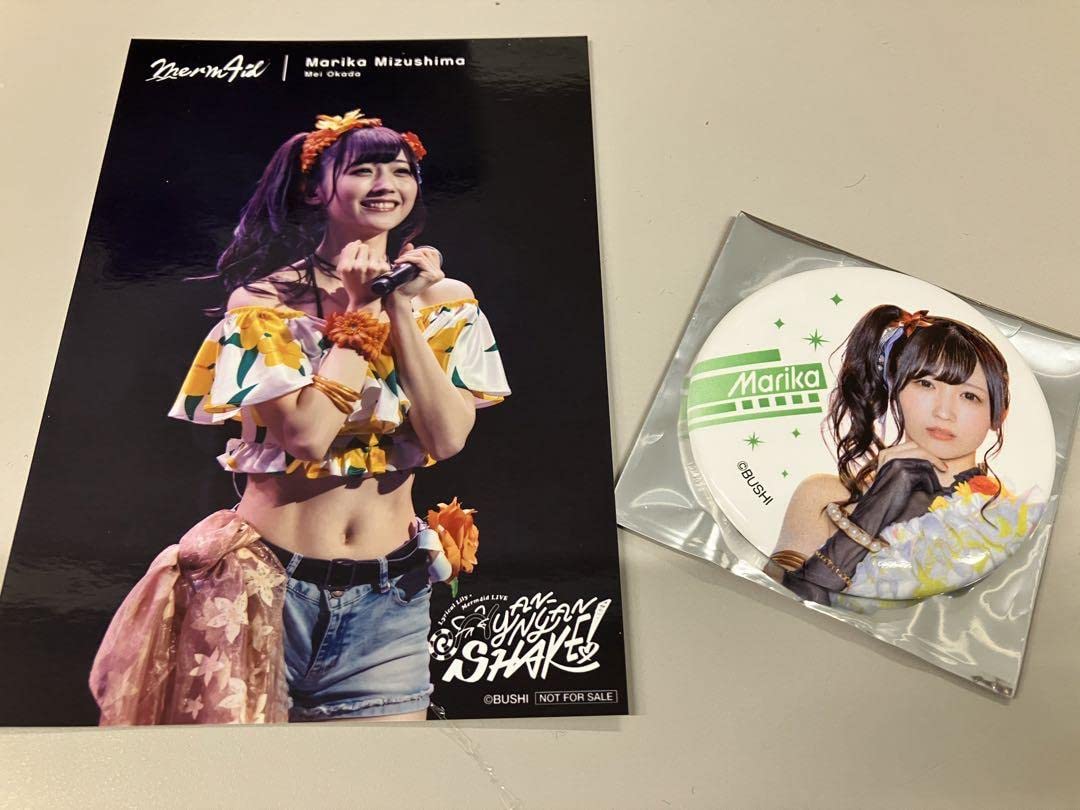 Amazon.co.jp: Merm4id D4DJ 岡田夢以 水島茉莉花 ブロマイド 缶バッジ 