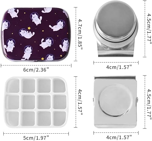 Miniatura 2 de Caja de estuche de acuarela portátil de mini lata de 12 pozos vacía con bandeja de mezcla de pintura es un pequeño kit de almacenamiento para viajes
