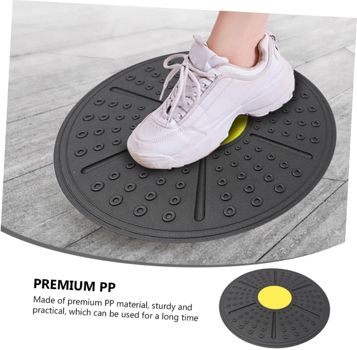 Toddmomy Rotation Balance Board with Massage Points PP Material Yoga Fitness Trainer for Core Strength Stability Posture Improvement Household Equilibrium Exercise Tool for Adults
