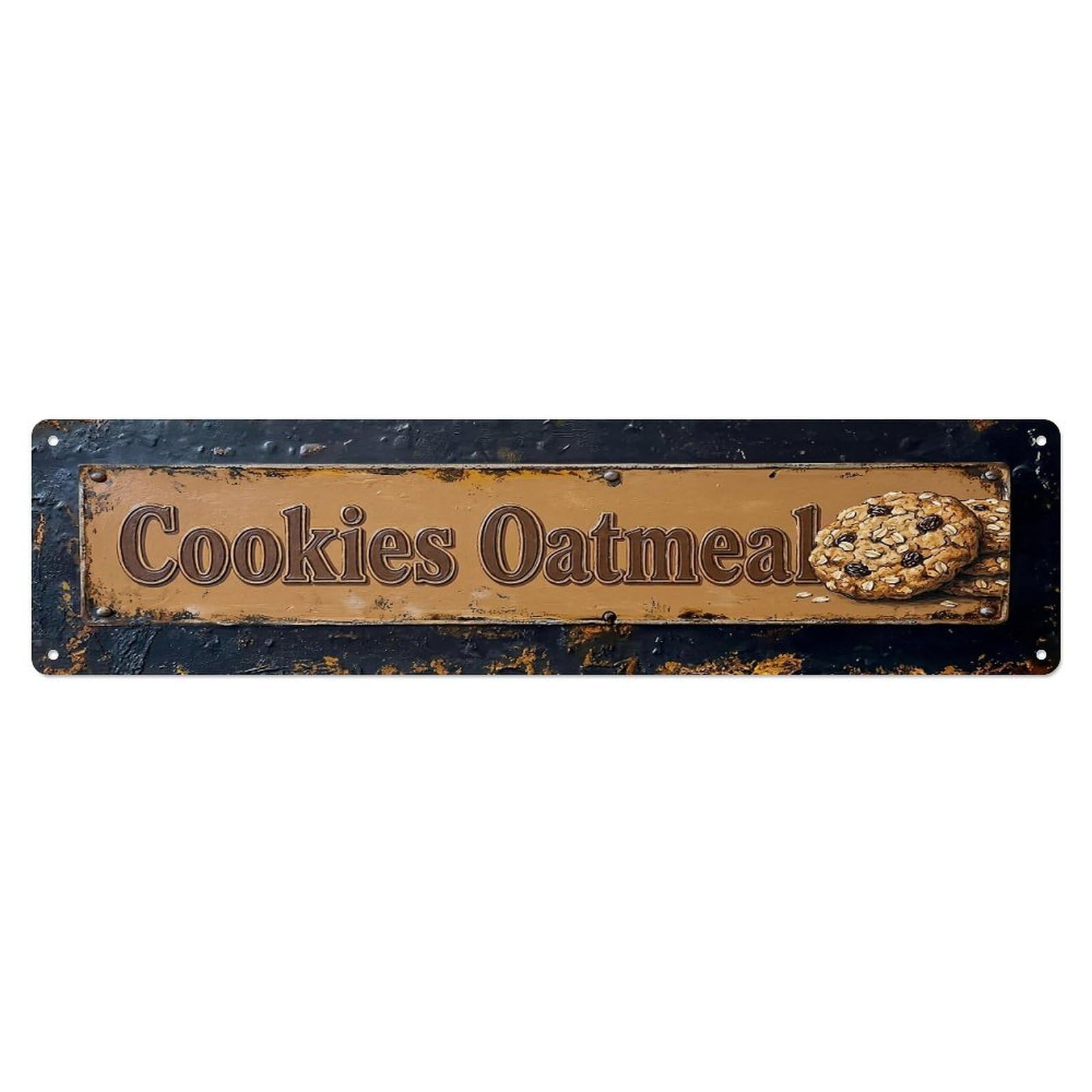 Vintage Cookies Oatmeal Chewy Farmhouse Metal Tin Sign