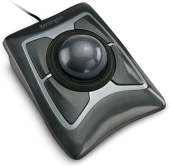 Kensington Expert Trackball Mouse (K64325), Black Silver, 5"W x 53/4"D x 21/2"H