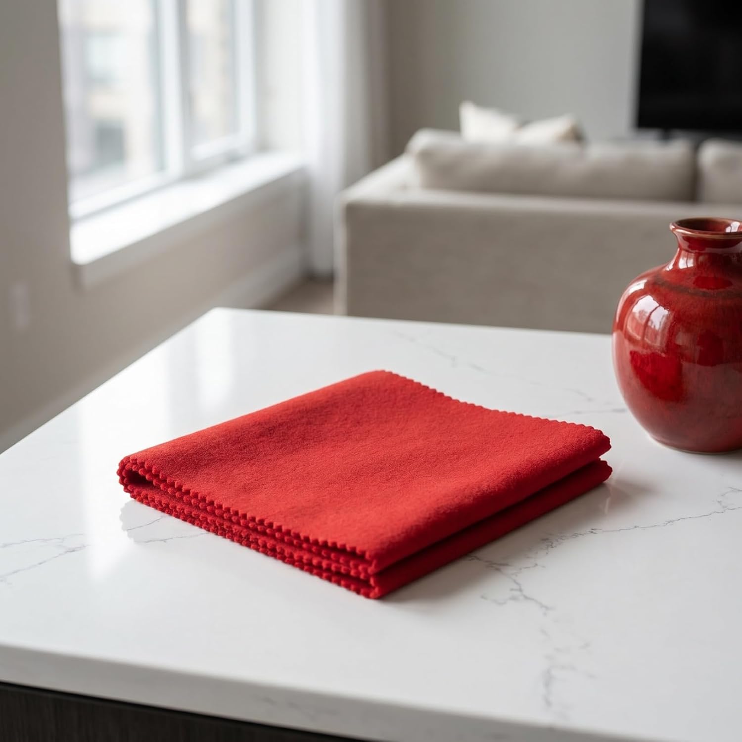 Piano Keyboard Cover 61 Key Keyboard Dust-Proof Felt Wool Cover Protective Piano Accessory for Scratch Protection Home Decor Use Fits Full Size Red