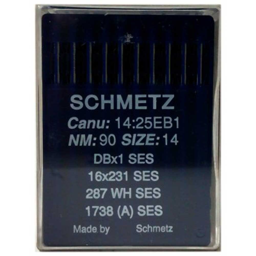Schmetz przemysłowe igły do maszyn do szycia: 16 x 231 SES kulkowa końcówka / koszulka - 90/14 (pudełko 100) - kup 2 Zwrot 3. za darmo! Gwint igłowy (3 pudełka w cenie 2)