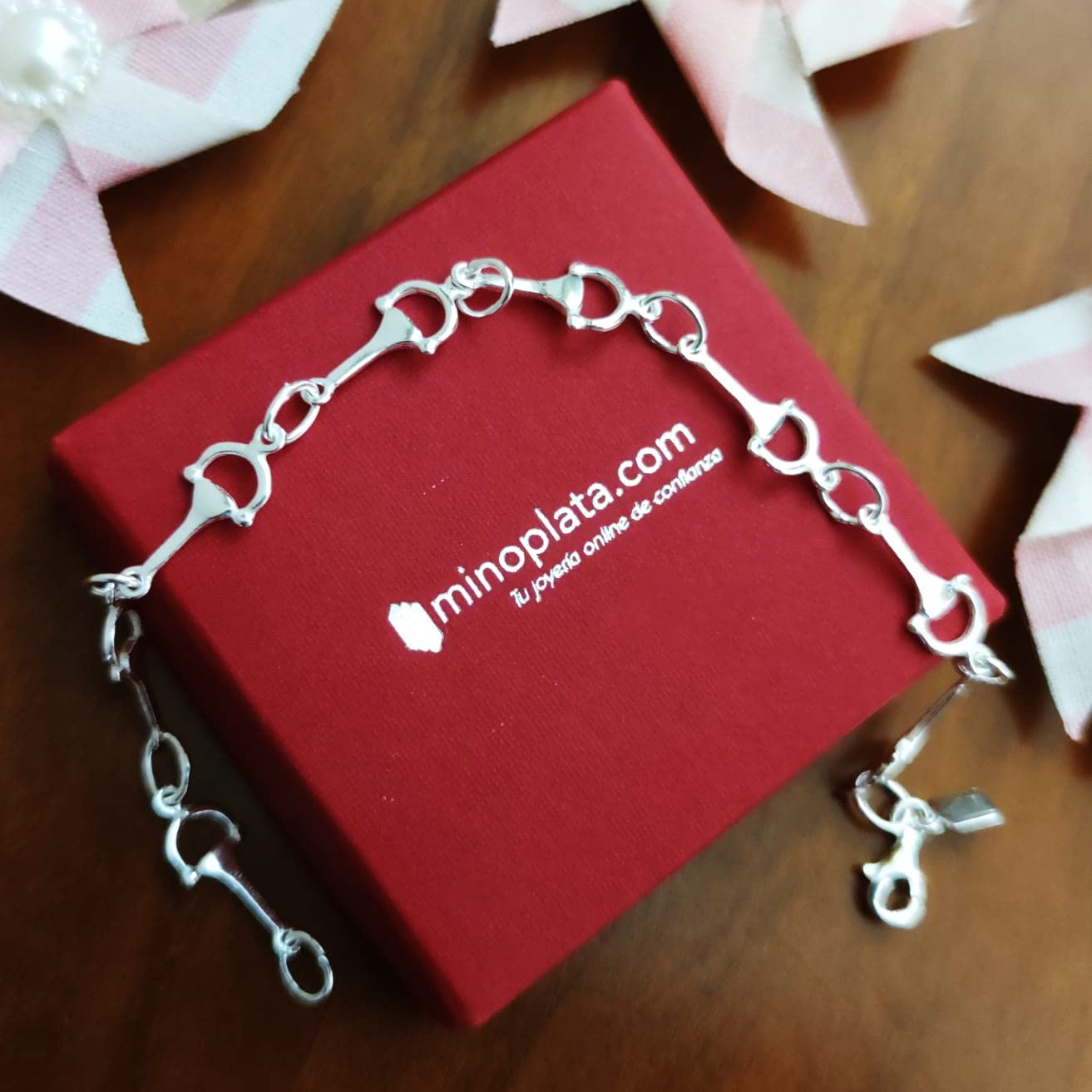 Armband aus 925er Sterlingsilber mit kleinen Steigbügel für Frauen, die Pferde lieben, Sterling-Silber, Ohne Edelstein