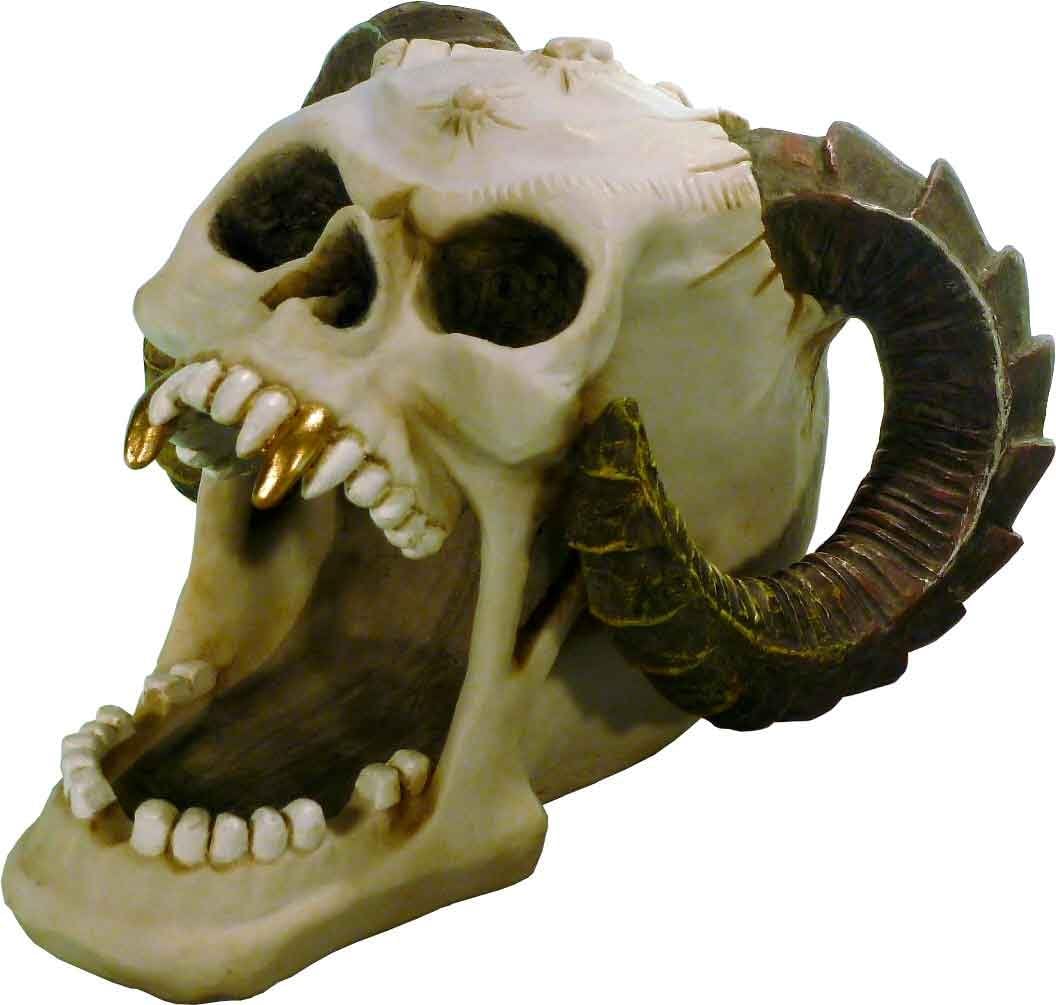 Nose Desserts Voodoo Demon Devil Satanic Skull, Open Small Mouth Realistic Skull Replica, Ashtray, Small Candy Dish, Coins or Jewelry holder, Home Statue – Figurine
