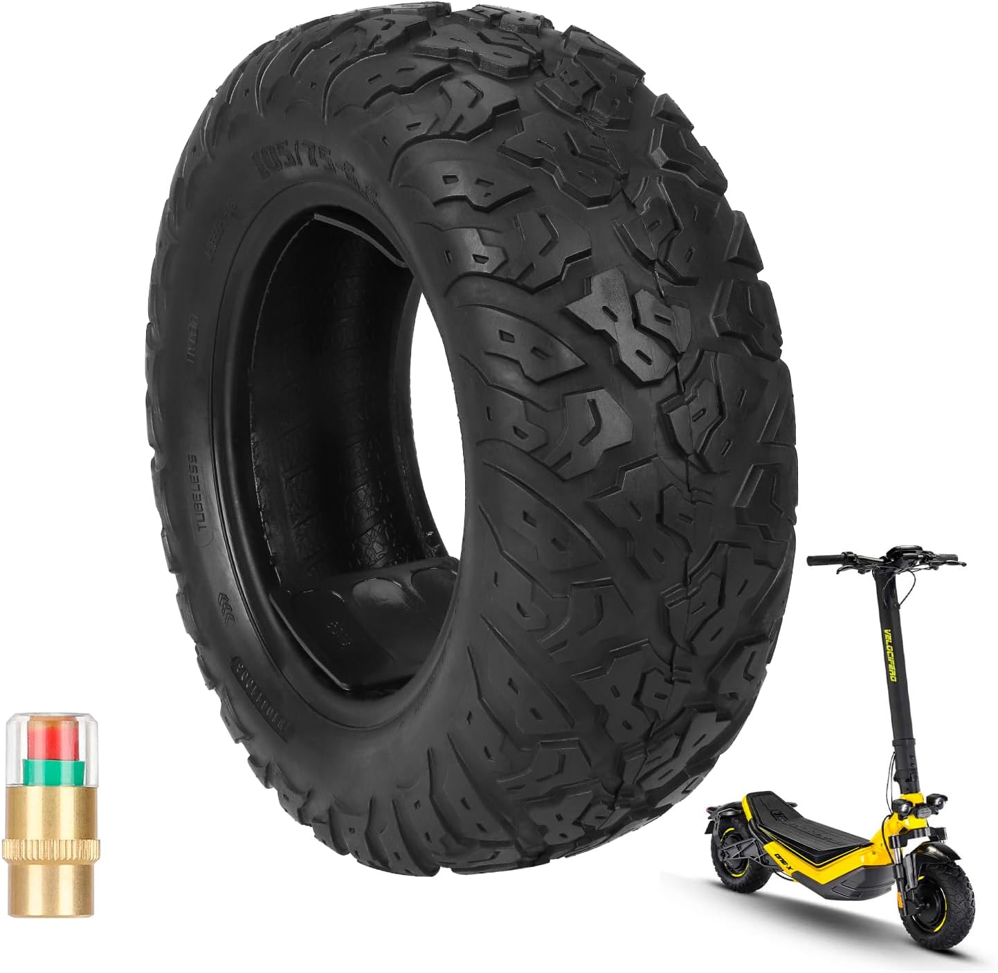 105 / 75-6.5 Vacuum Tires are suitable for Velocifero One-X E-Scooter 12 inch tubeless tires for balance scooter tires accessories 1 piece [Energy Class A]