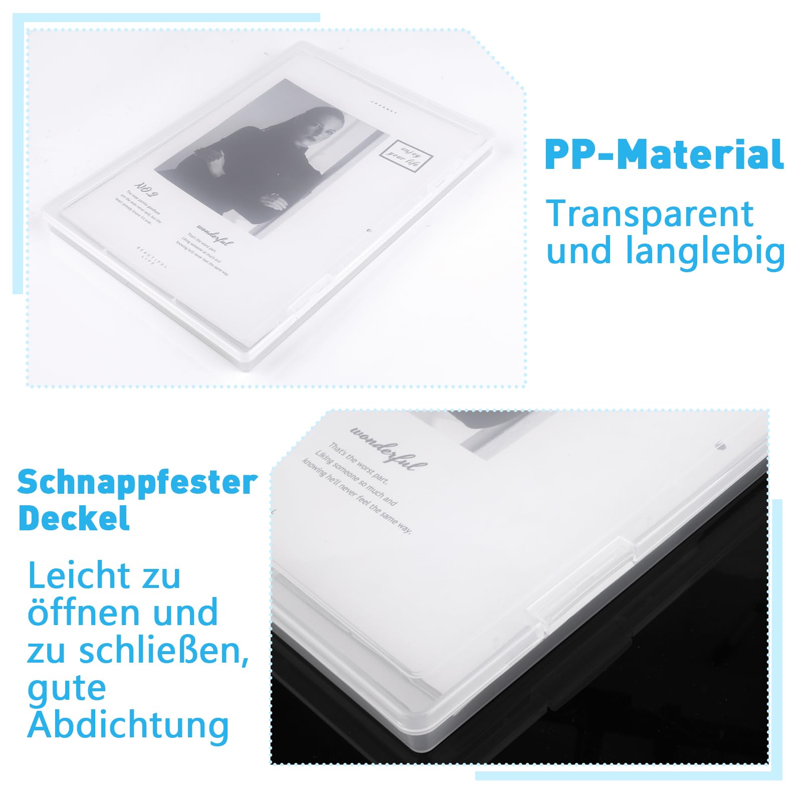Boîtes D'archivage A4 Transparentes - Lot De 2 - Plastique, Empilables, Pour Documents, Puzzles, Papiers