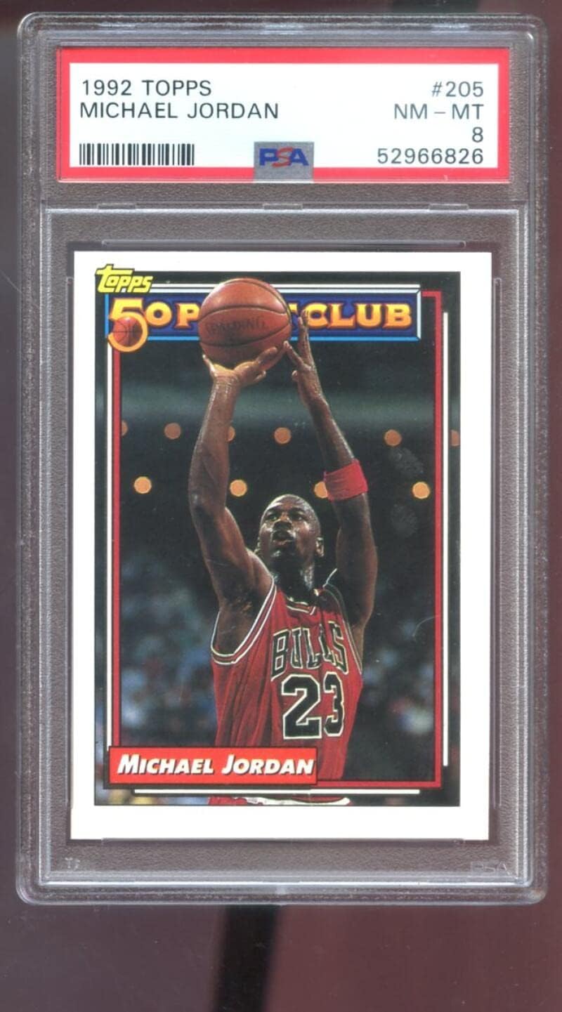 1992-93 Topps #205 Michael Jordan PSA 8 Graded Basketball Card NBA Chicago Bulls 1992-1993 92-93