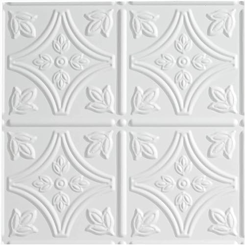 Vista 3 de FASÄDE Panel decorativo de vinilo adhesivo para techo con estilo/patrón tradicional 1 en peltre ahumado (muestra de 12x12 pulgadas)