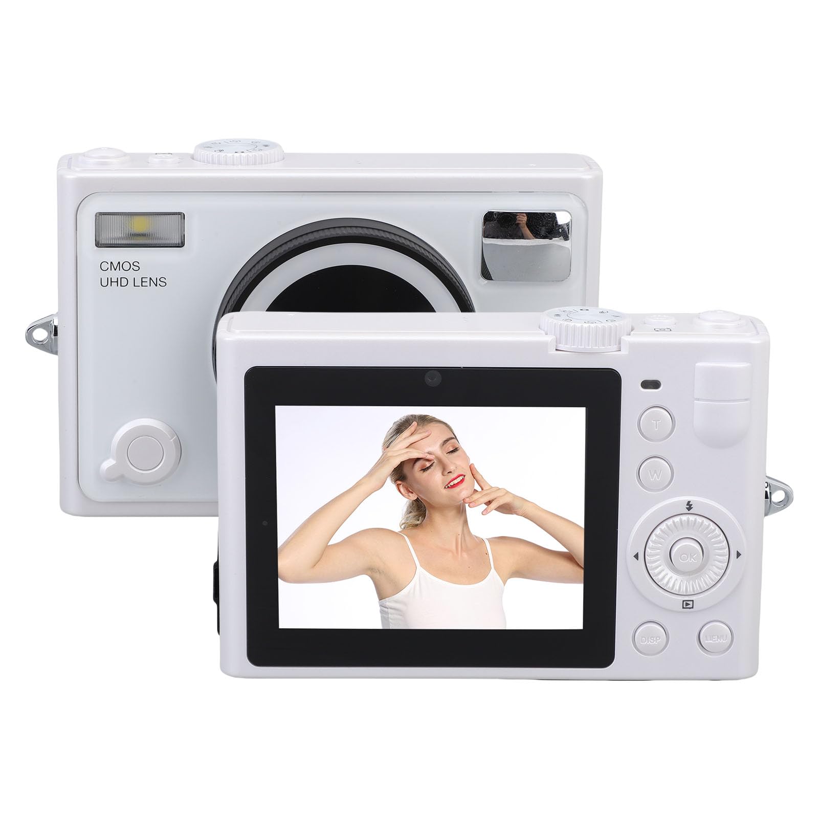5K Digital Camera for Photography, 64MP Front and Rear Dual Cameras Vlogging Camera for Video with 2.8" Touchscreen, Fill Light (White)-picture-31